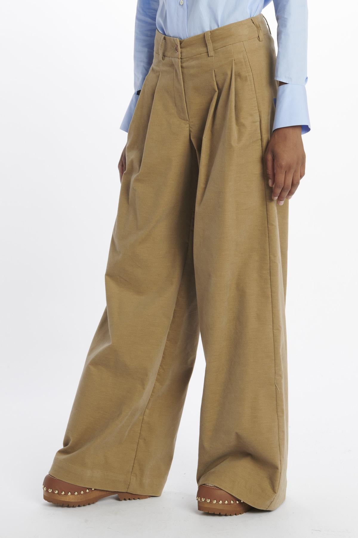 jejia JDPF23PA39476970KATHERINEPANT4TAN VELVET