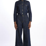 frame DARTED WIDE LEG JEANBLU