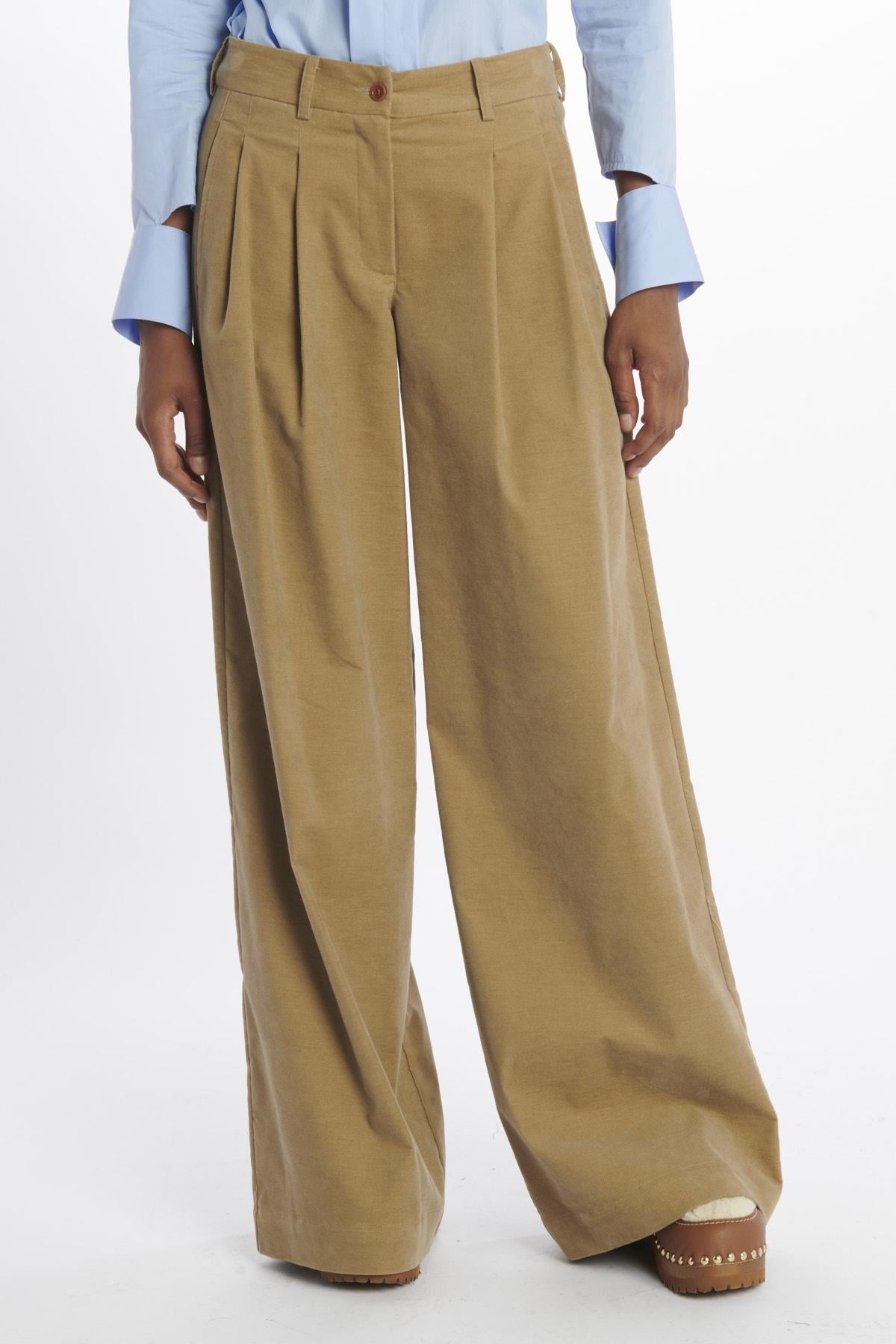 jejia JDPF23PA39476970KATHERINEPANT4TAN VELVET