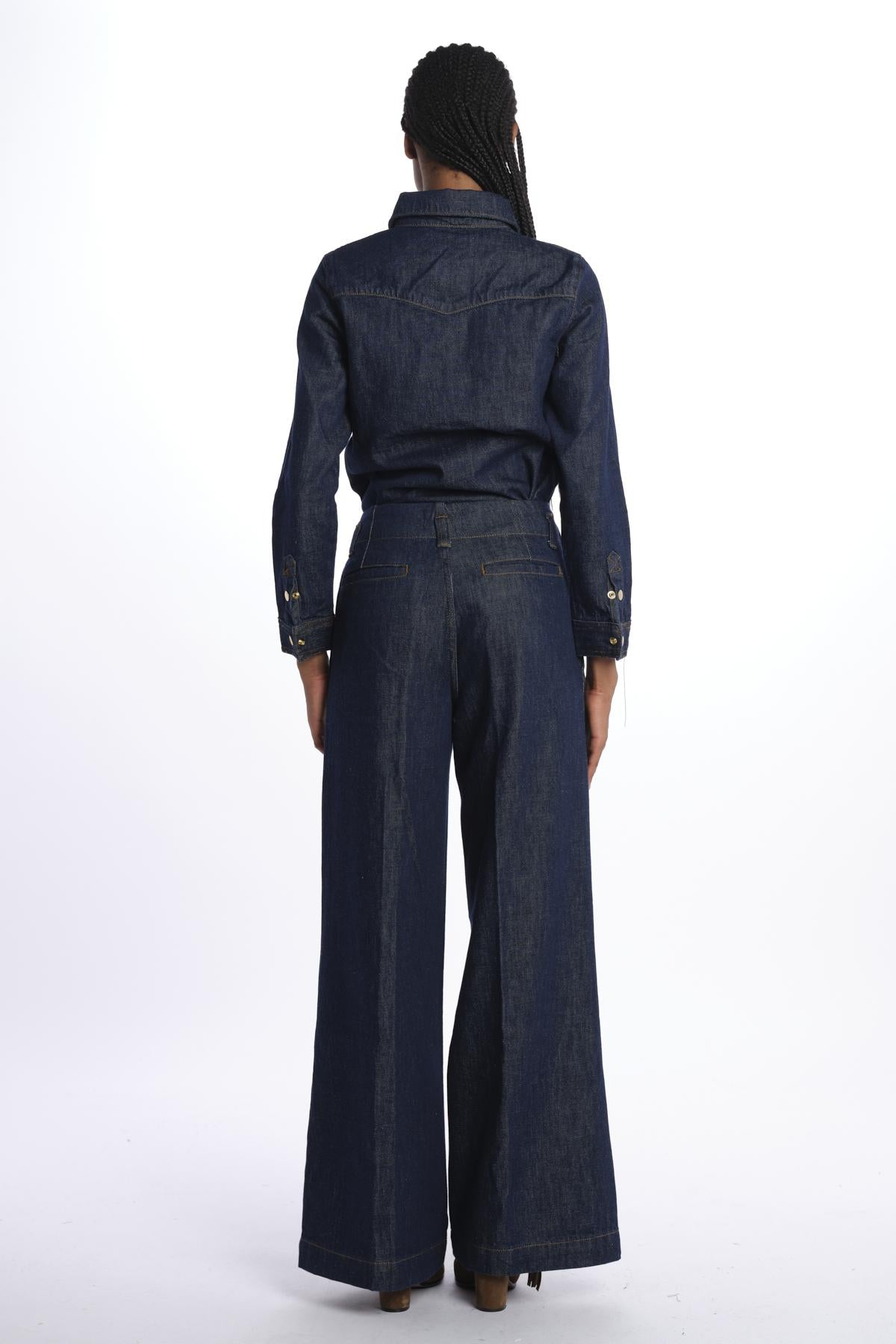 frame DARTED WIDE LEG JEANBLU